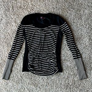 Black and white Takeout striped scoop neck sweater